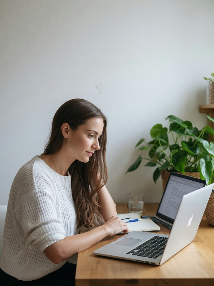 Learner studying with laptop